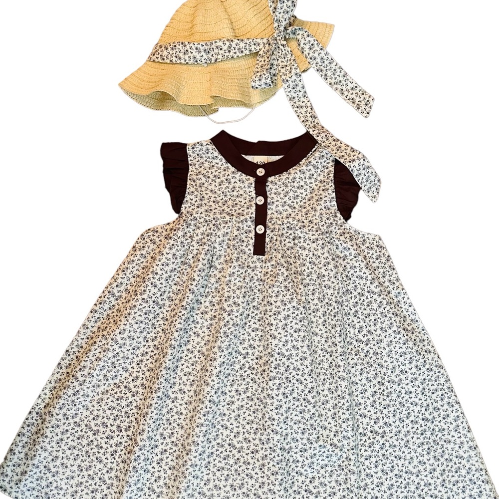 Beautiful summer dress + hat for girls